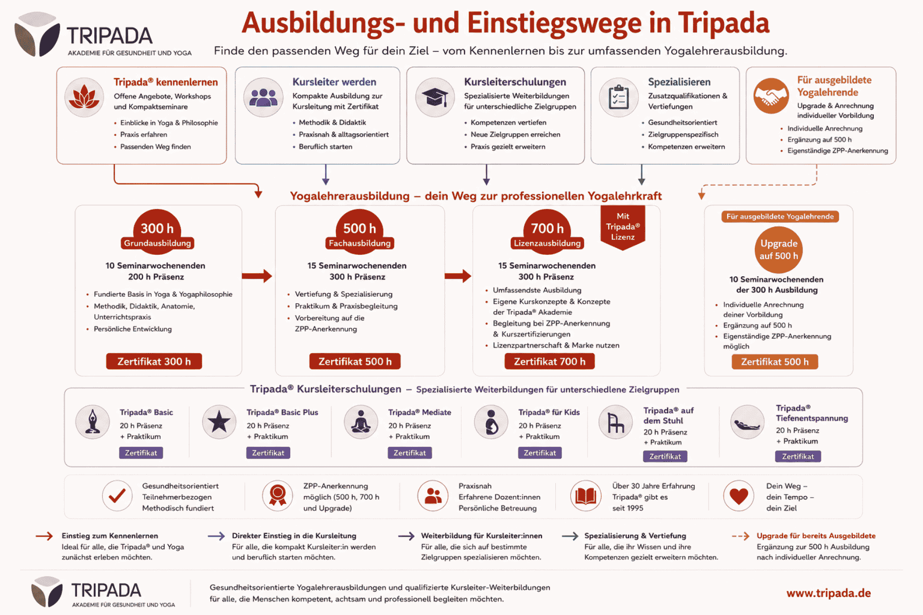Ausbildungs- und Qualifikationswege der Tripada® Methode